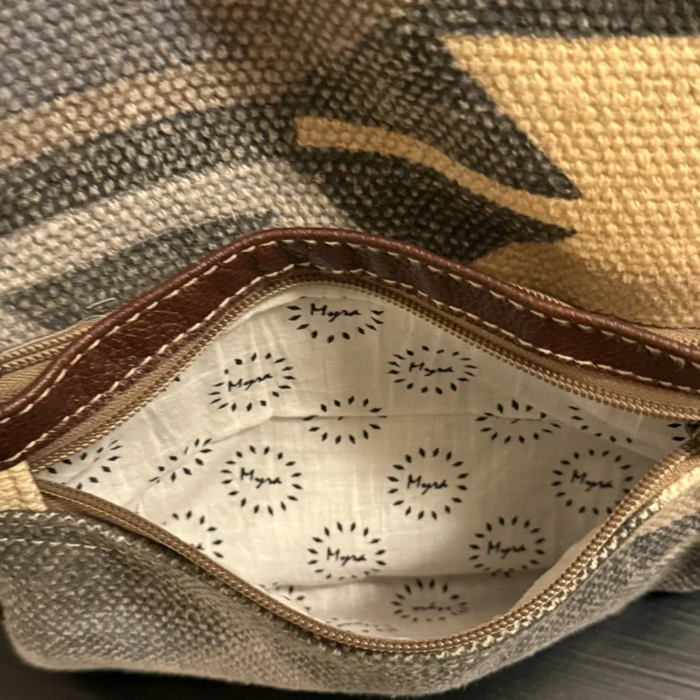 Myra Bag mini backpack Geometric‎ Patterned Backpack - Brown and Tan